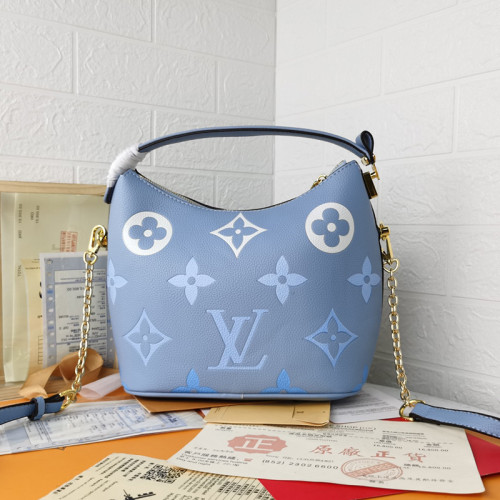 Louis Vuitton Womens Bags Handbags Luxury Brand Fashion Type MARSHMALLOW Blue Embossed grained cowhide leather with Original Box