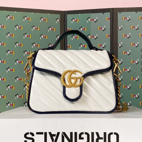Gucci Womens Bags Handbags Shoulder Messenger Bags Luxury Brand GG Marmont mini top handle bag with Original Box