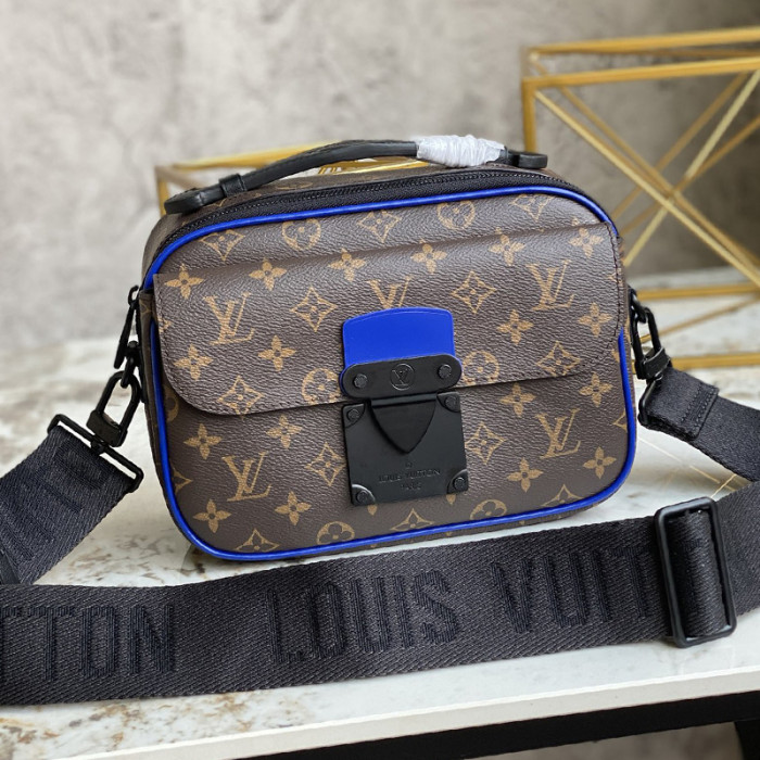 Louis Vuitton Mens Bags Messenger Bags Luxury Brand Fashion Type S LOCK MESSENGER Blue Monogram Macassar coated canvas M45863 with Original Box