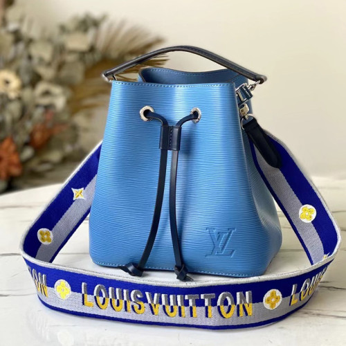 Louis Vuitton Womens Bag Handbags Luxury Brand NÉONOÉ BB Bleuet Blue Epi grained cowhide leather M57691 with Original Box