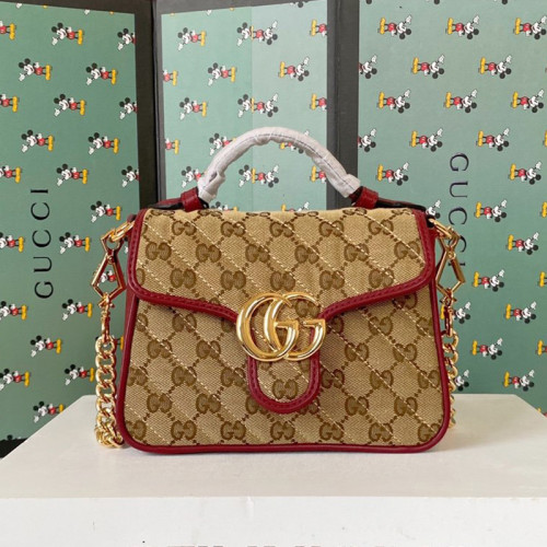 Gucci Womens Bags Handbags Shoulder Messenger Bags Luxury Brand GG Marmont mini top handle bag with Original Box