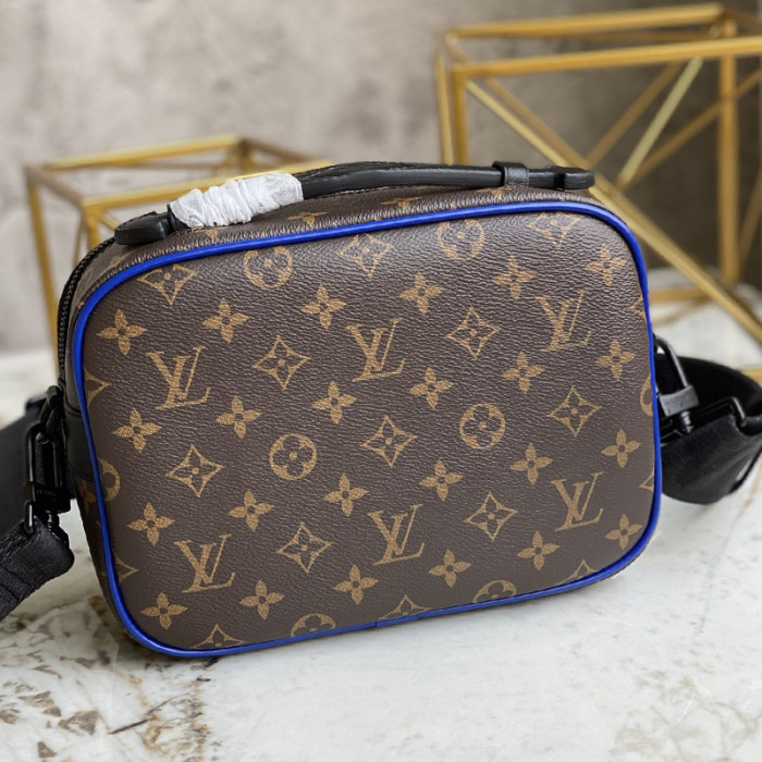 Louis Vuitton Mens Bags Messenger Bags Luxury Brand Fashion Type S LOCK MESSENGER Blue Monogram Macassar coated canvas M45863 with Original Box