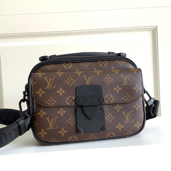 Louis Vuitton Mens Bags Messenger Bags Luxury Brand Fashion Type S LOCK MESSENGER M45806 Monogram Macassar coated canvas with Original Box