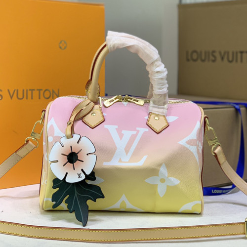 Louis Vuitton Womens Bags Luxury Brand Fashion Type SPEEDY BANDOULIÈRE 25 Pink Monogram Giant coated canvas M45724 with Original Box