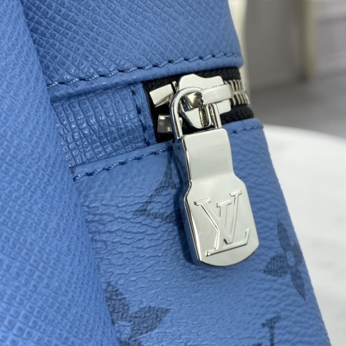 Louis Vuitton Mens Bags Backpacks Luxury Brand Fashion Type DISCOVERY BACKPACK M30747 Taigarama Denim blue Coated canvas and cowhide leather with Original Box