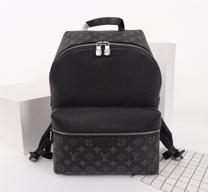 Louis Vuitton Mens Bags Backpacks Luxury Brand Fashion Type Discovery Backpack PM Black Taiga cowhide leather and Monogram Eclipse coated canvas M30230 with Original Box