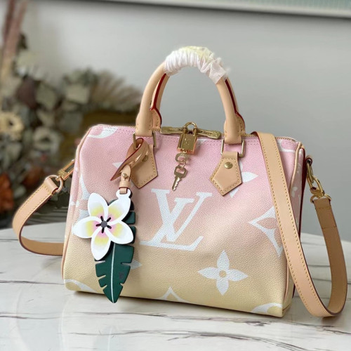 Louis Vuitton Womens Bags Luxury Brand Fashion Type SPEEDY BANDOULIÈRE 25 Pink Monogram Giant coated canvas M45724 with Original Box