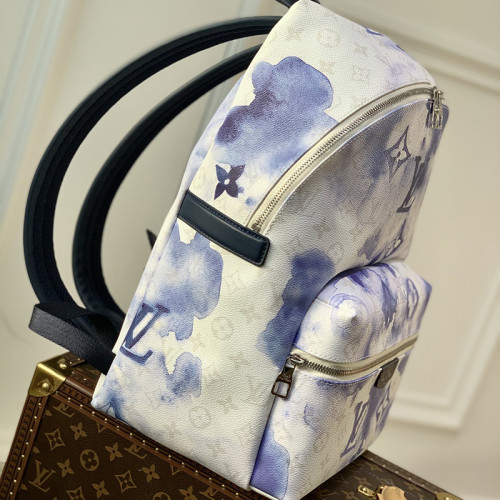 Louis Vuitton Mens Bags Backpacks Luxury Brand Fashion Type DISCOVERY BACKPACK Monogram Watercolor Blue coated canvas with Original Box M45760