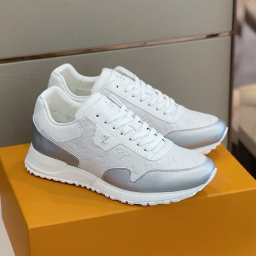 Louis Vuitton Men Shoes Sports RUN AWAY SNEAKER Running Design Luxury Brand with Original Box 1A8V4U Silver Monogram-embossed grained calf leather and metallic calf leather
