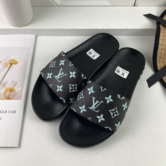 Louis Vuitton Men Shoes Slippers Sandals Flip Flop Luxury Brand WATERFRONT MULE with Original Box