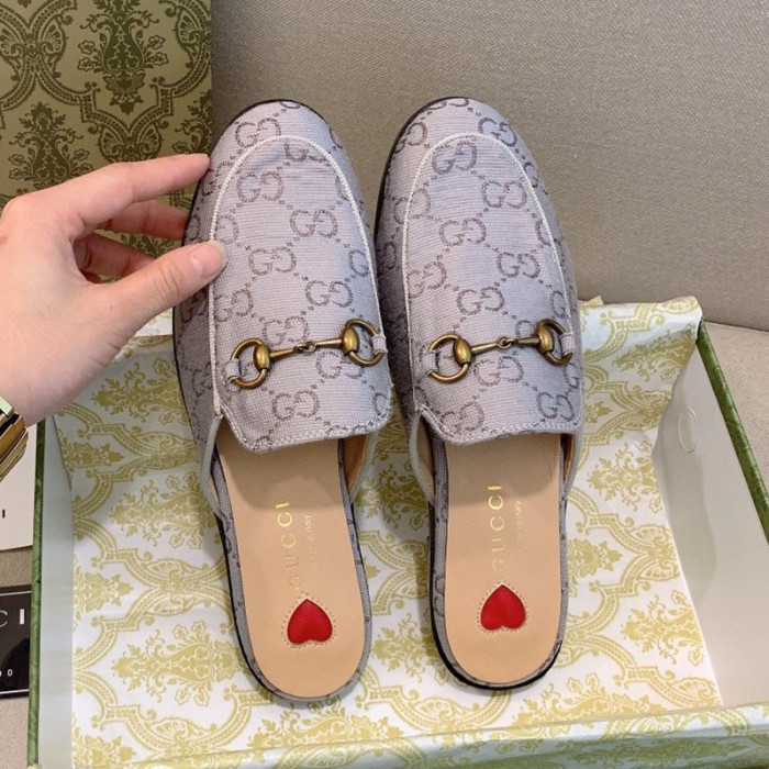 Gucci Womens Shoes Slippers Slides Casual Design Luxury Brand Leather Princetown leather slipper with Original Box