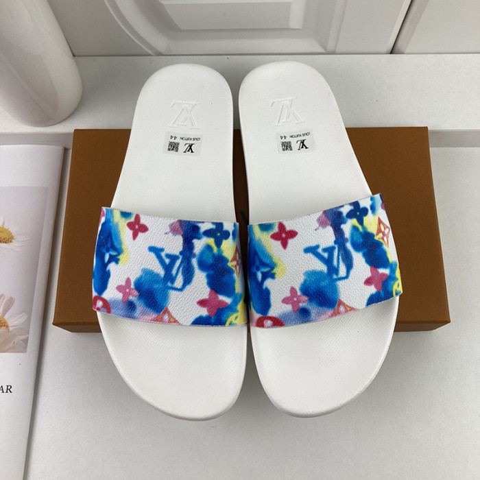 Louis Vuitton Men Shoes Slippers Sandals Flip Flop Luxury Brand WATERFRONT MULE with Original Box