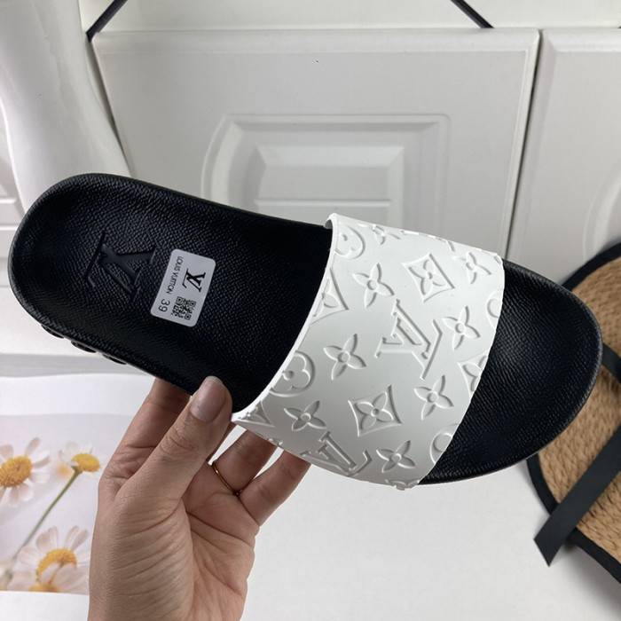 Louis Vuitton Men Shoes Slippers Sandals Flip Flop Luxury Brand WATERFRONT MULE with Original Box