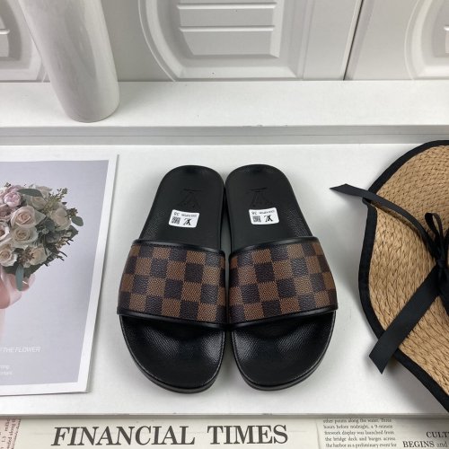 Louis Vuitton Men Shoes Slippers Sandals Flip Flop Luxury Brand WATERFRONT MULE with Original Box