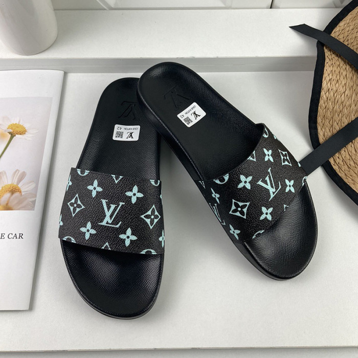 Louis Vuitton Men Shoes Slippers Sandals Flip Flop Luxury Brand WATERFRONT MULE with Original Box