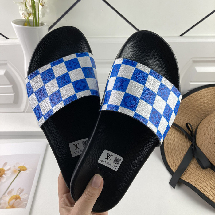Louis Vuitton Men Shoes Slippers Sandals Flip Flop Luxury Brand WATERFRONT MULE with Original Box