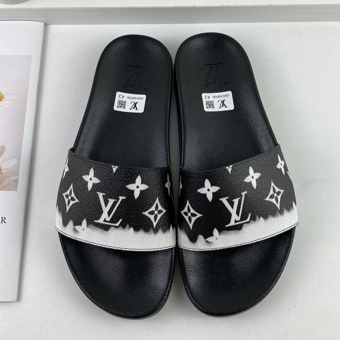Louis Vuitton Men Shoes Slippers Sandals Flip Flop Luxury Brand WATERFRONT MULE with Original Box