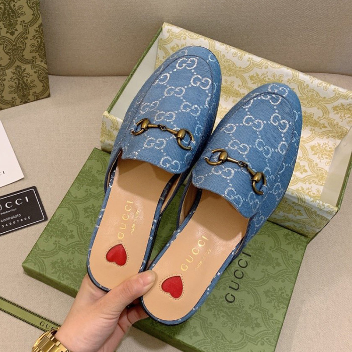 Gucci Womens Shoes Slippers Slides Casual Design Luxury Brand Leather Princetown leather slipper with Original Box
