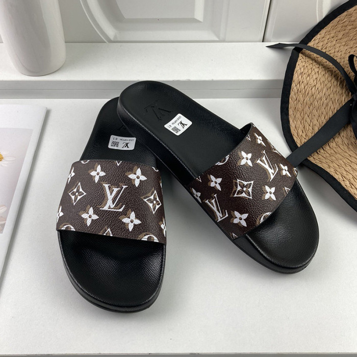 Louis Vuitton Men Shoes Slippers Sandals Flip Flop Luxury Brand WATERFRONT MULE with Original Box