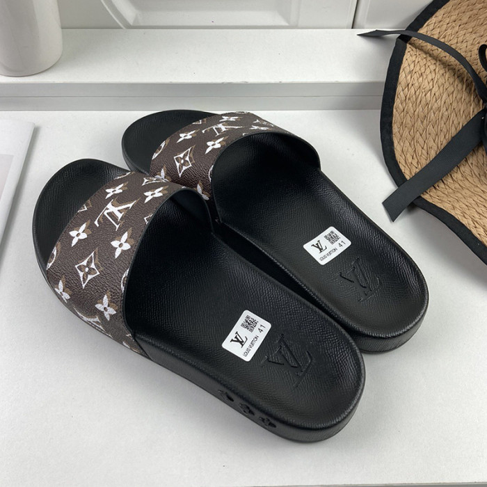 Louis Vuitton Men Shoes Slippers Sandals Flip Flop Luxury Brand WATERFRONT MULE with Original Box