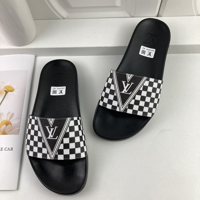 Louis Vuitton Men Shoes Slippers Sandals Flip Flop Luxury Brand WATERFRONT MULE with Original Box