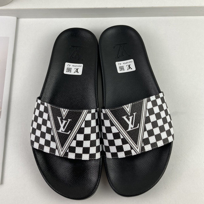 Louis Vuitton Men Shoes Slippers Sandals Flip Flop Luxury Brand WATERFRONT MULE with Original Box