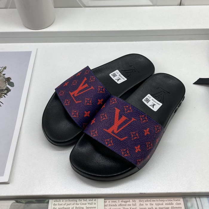 Louis Vuitton Men Shoes Slippers Sandals Flip Flop Luxury Brand WATERFRONT MULE with Original Box