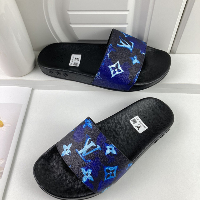 Louis Vuitton Men Shoes Slippers Sandals Flip Flop Luxury Brand WATERFRONT MULE with Original Box