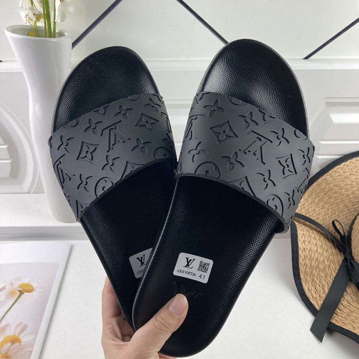 Louis Vuitton Men Shoes Slippers Sandals Flip Flop Luxury Brand WATERFRONT MULE with Original Box