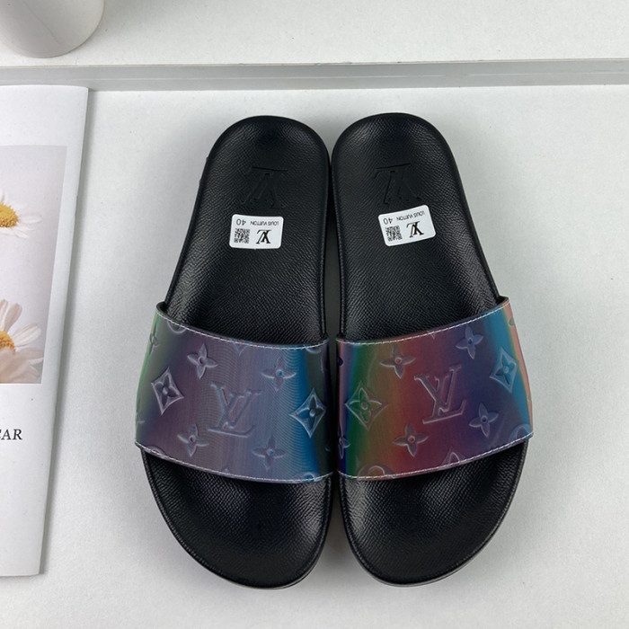 Louis Vuitton Men Shoes Slippers Sandals Flip Flop Luxury Brand WATERFRONT MULE with Original Box