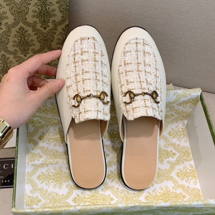 Gucci Womens Shoes Slippers Slides Casual Design Luxury Brand Leather Princetown leather slipper with Original Box