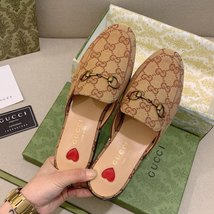 Gucci Womens Shoes Slippers Slides Casual Design Luxury Brand Leather Princetown leather slipper with Original Box