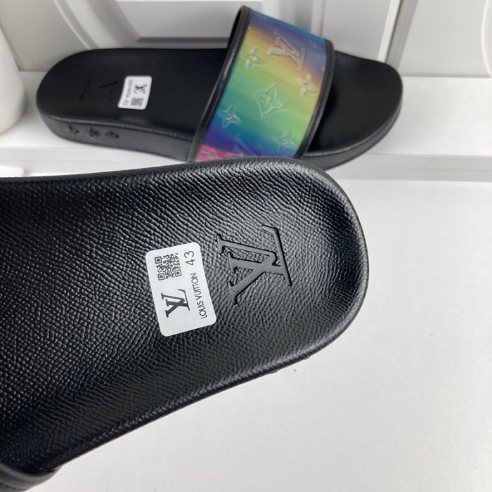 Louis Vuitton Men Shoes Slippers Sandals Flip Flop Luxury Brand WATERFRONT MULE with Original Box