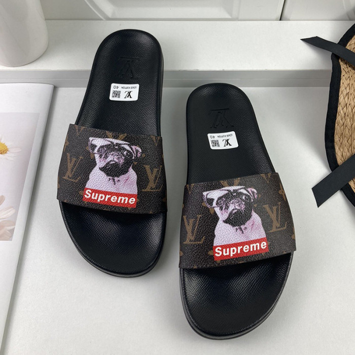 Louis Vuitton Men Shoes Slippers Sandals Flip Flop Luxury Brand WATERFRONT MULE with Original Box