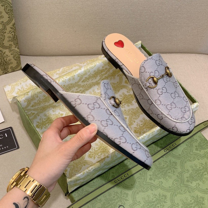 Gucci Womens Shoes Slippers Slides Casual Design Luxury Brand Leather Princetown leather slipper with Original Box