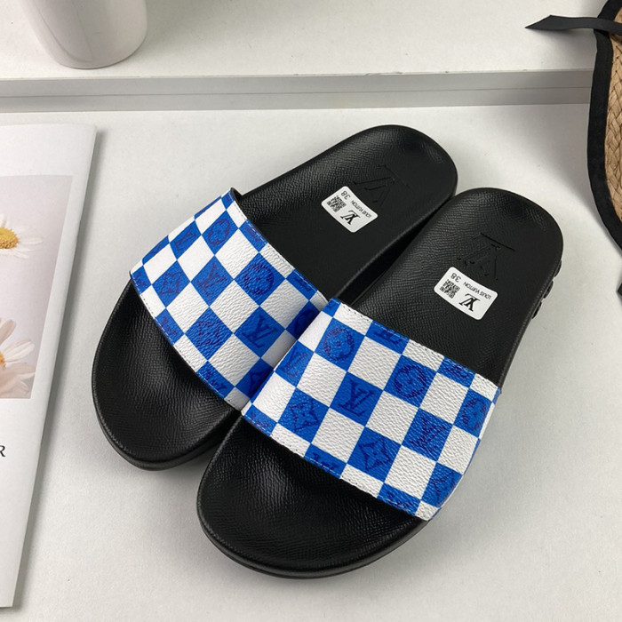 Louis Vuitton Men Shoes Slippers Sandals Flip Flop Luxury Brand WATERFRONT MULE with Original Box
