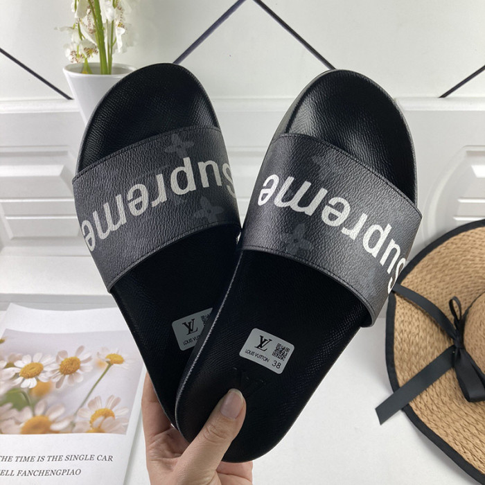 Louis Vuitton Men Shoes Slippers Sandals Flip Flop Luxury Brand WATERFRONT MULE with Original Box