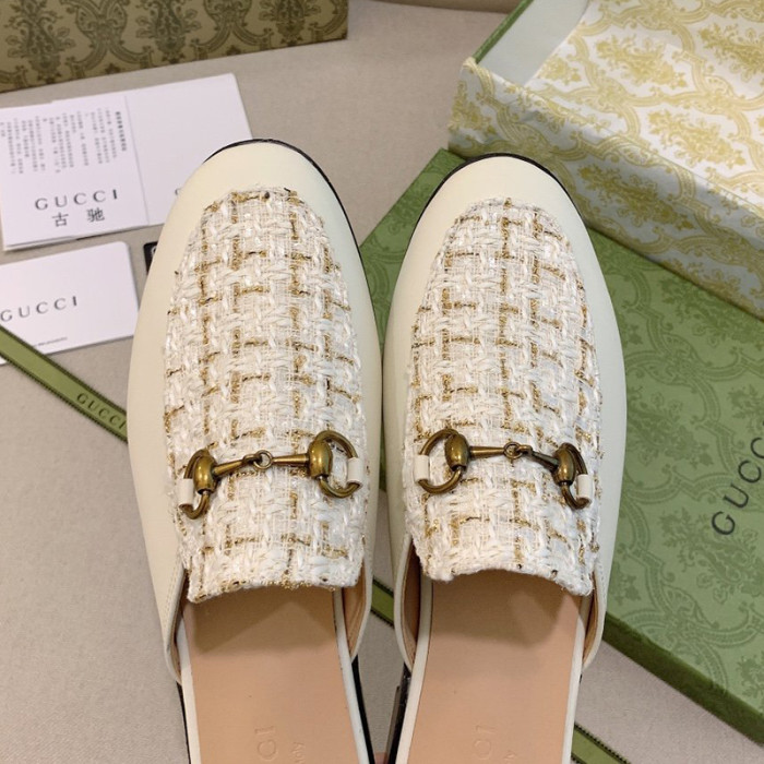 Gucci Womens Shoes Slippers Slides Casual Design Luxury Brand Leather Princetown leather slipper with Original Box