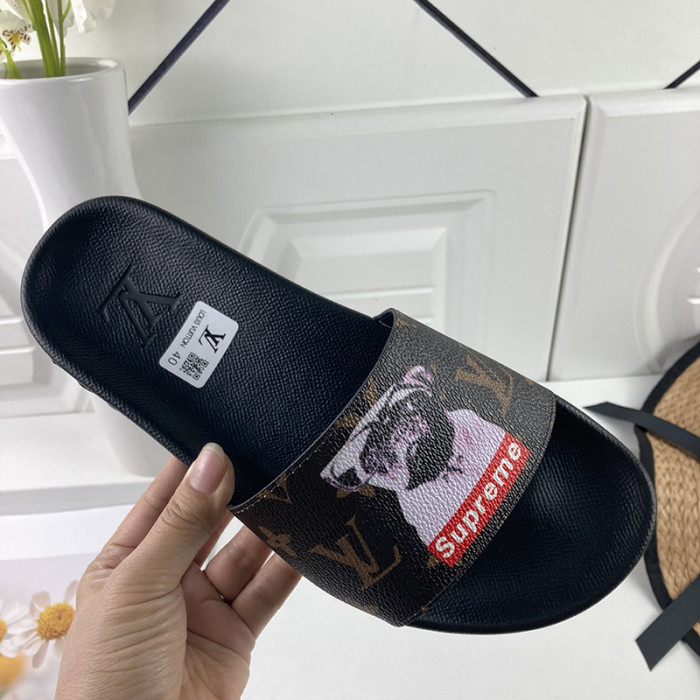 Louis Vuitton Men Shoes Slippers Sandals Flip Flop Luxury Brand WATERFRONT MULE with Original Box