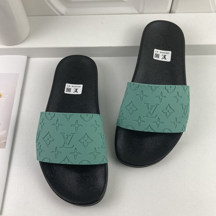 Louis Vuitton Men Shoes Slippers Sandals Flip Flop Luxury Brand WATERFRONT MULE with Original Box