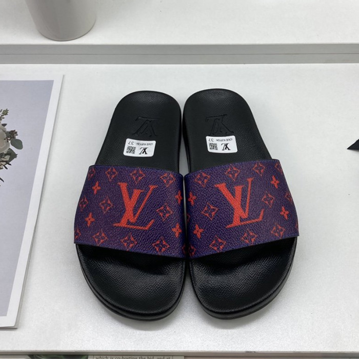 Louis Vuitton Men Shoes Slippers Sandals Flip Flop Luxury Brand WATERFRONT MULE with Original Box
