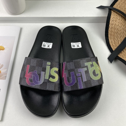 Louis Vuitton Men Shoes Slippers Sandals Flip Flop Luxury Brand WATERFRONT MULE with Original Box