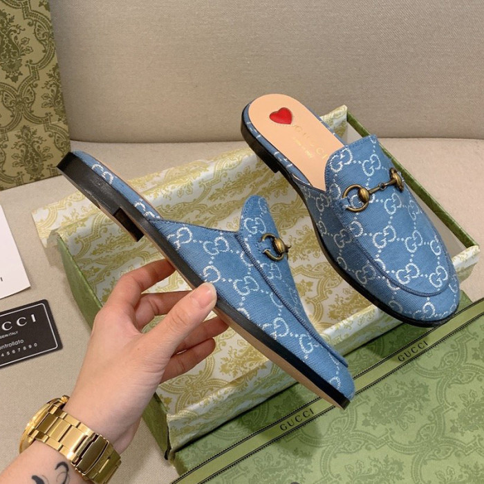 Gucci Womens Shoes Slippers Slides Casual Design Luxury Brand Leather Princetown leather slipper with Original Box