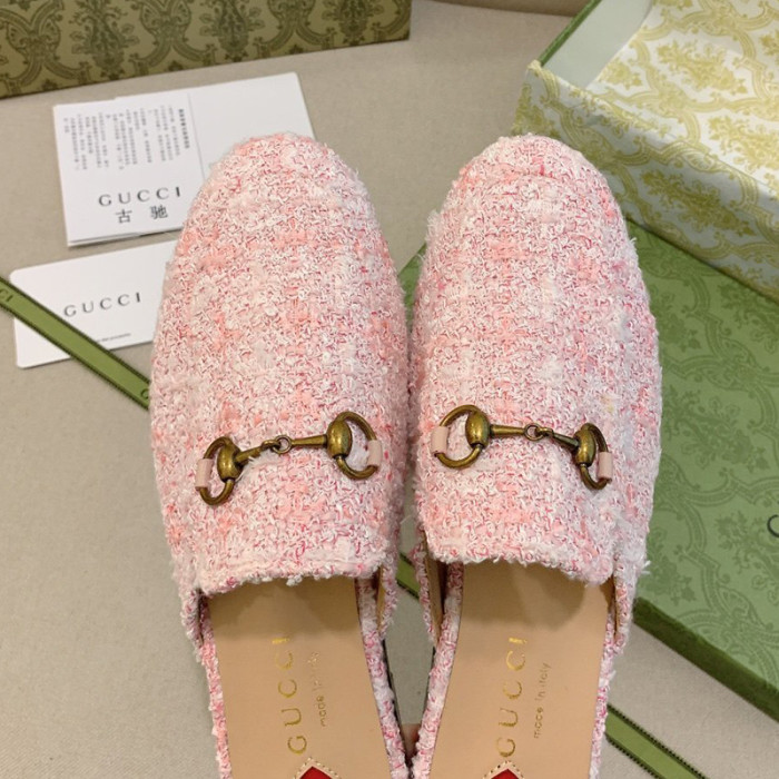 Gucci Womens Shoes Slippers Slides Casual Design Luxury Brand Leather Princetown leather slipper with Original Box