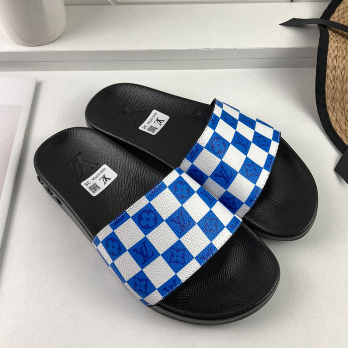Louis Vuitton Men Shoes Slippers Sandals Flip Flop Luxury Brand WATERFRONT MULE with Original Box