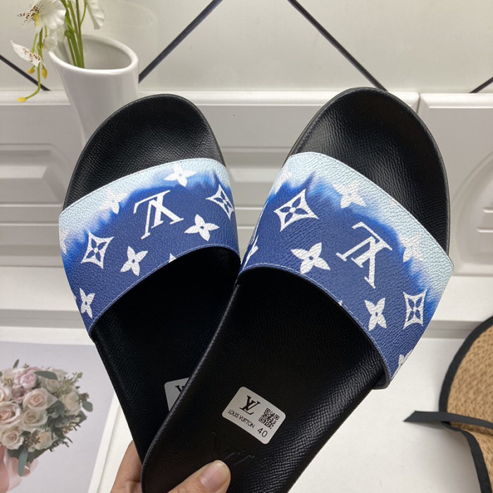 Louis Vuitton Men Shoes Slippers Sandals Flip Flop Luxury Brand WATERFRONT MULE with Original Box
