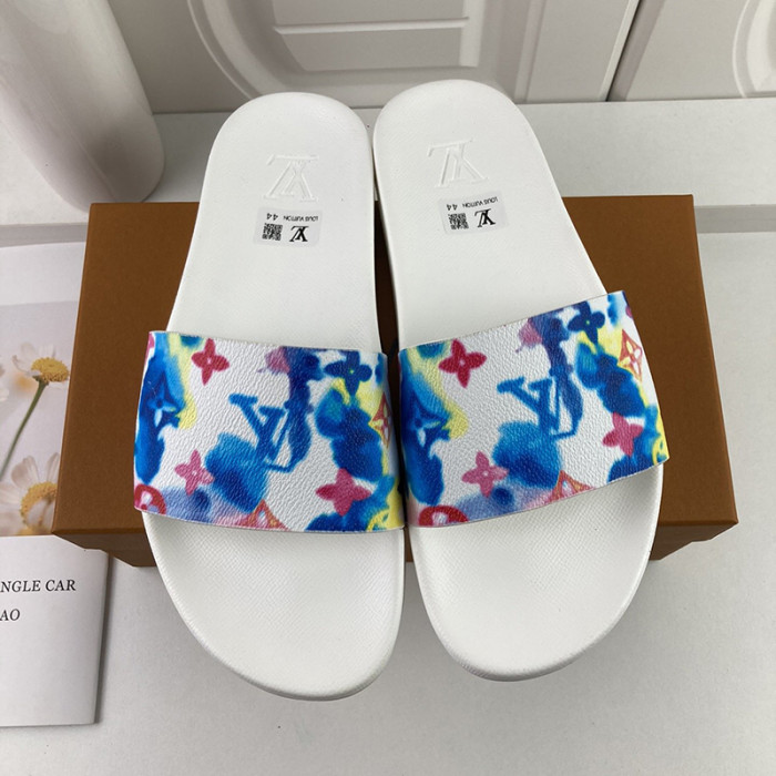 Louis Vuitton Men Shoes Slippers Sandals Flip Flop Luxury Brand WATERFRONT MULE with Original Box
