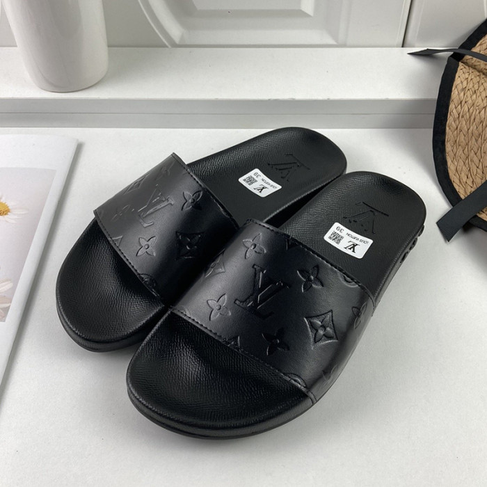 Louis Vuitton Men Shoes Slippers Sandals Flip Flop Luxury Brand WATERFRONT MULE with Original Box