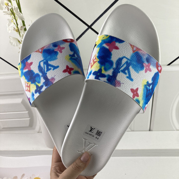 Louis Vuitton Men Shoes Slippers Sandals Flip Flop Luxury Brand WATERFRONT MULE with Original Box