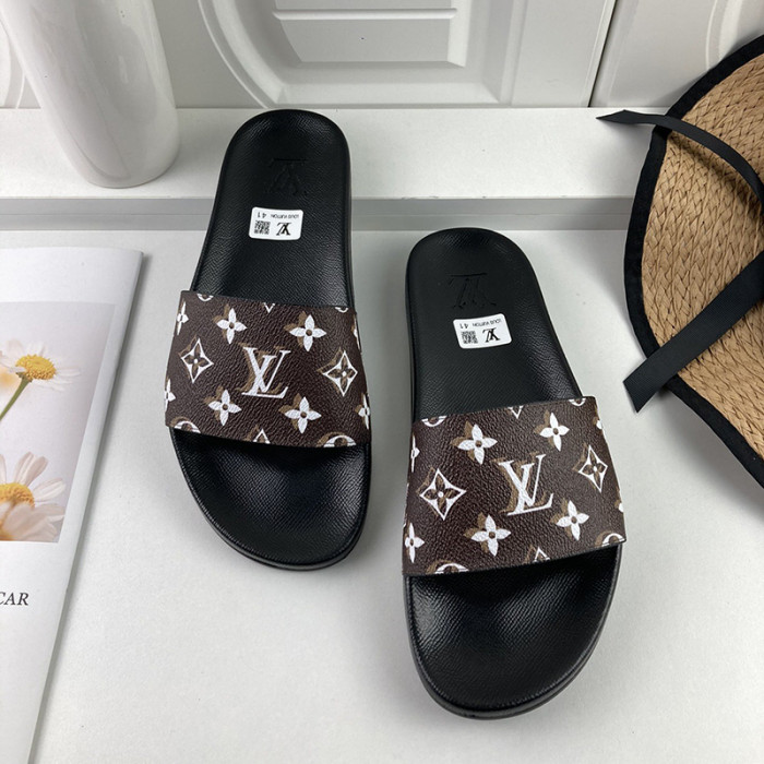 Louis Vuitton Men Shoes Slippers Sandals Flip Flop Luxury Brand WATERFRONT MULE with Original Box